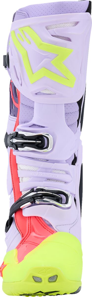 Alpinestars Tech 10 Supervented Crosstövlar Diva Pink/ Hi-Vis Gul/ Lila - 3
