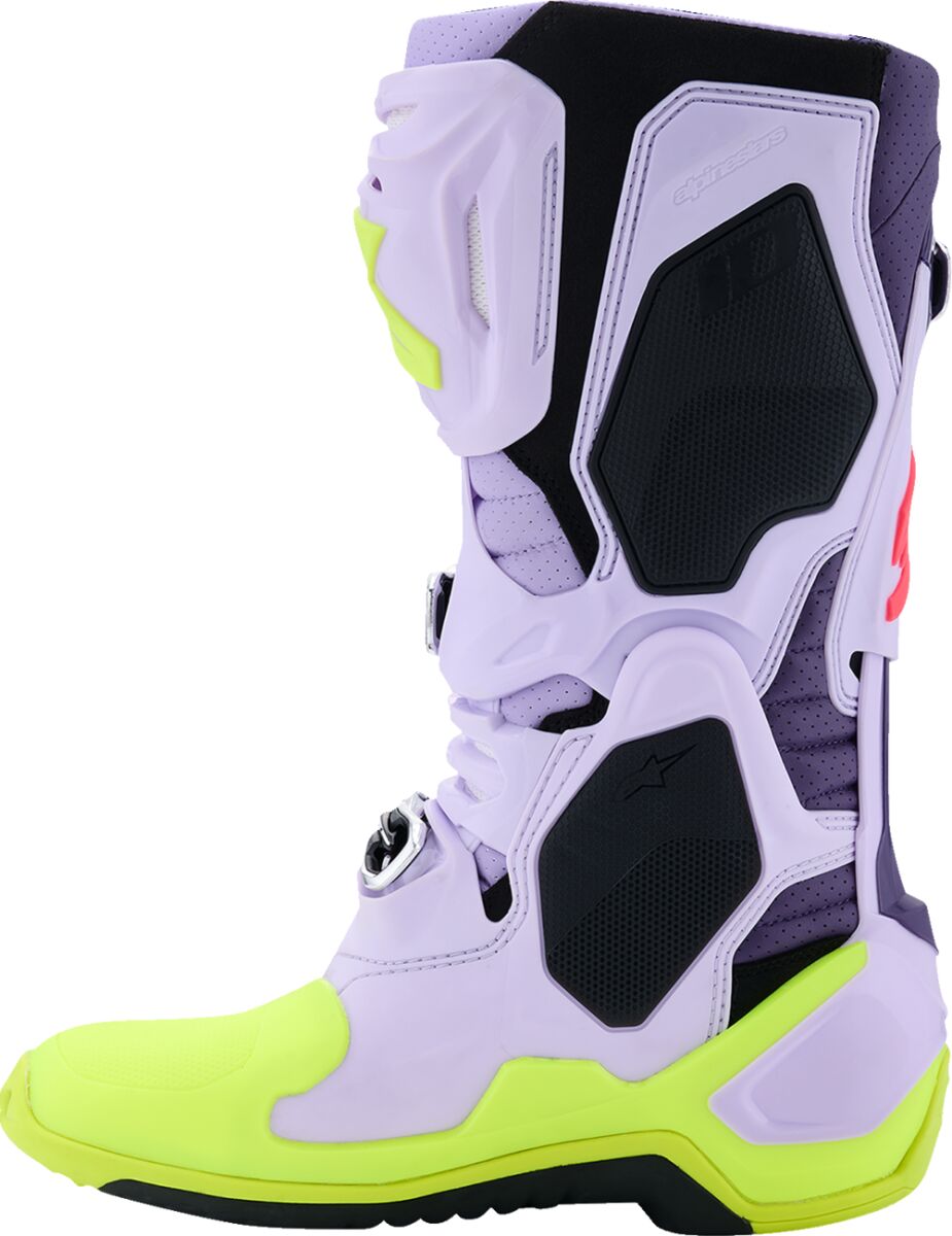 Alpinestars Tech 10 Supervented Crosstövlar Diva Pink/ Hi-Vis Gul/ Lila - 7