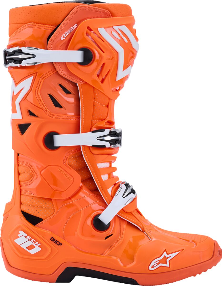 Alpinestars Tech 10 Supervented Crossstøvler Svart/ Hi-Vis Oransje/ Hvit - 6