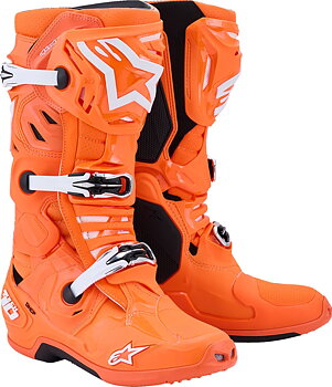 Alpinestars Tech 10 Supervented Crosslaarzen Zwart/ Hi-Vis Oranje/ Wit