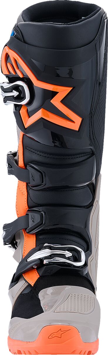 Alpinestars Tech 7 Enduro Crosslaarzen Zwart/ Hi-Vis Oranje/ Grijs - 7
