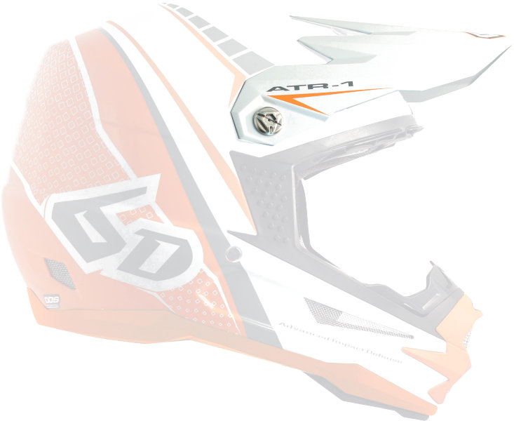 6D ATR-1 Edge Visir, Neon Orange/Grå