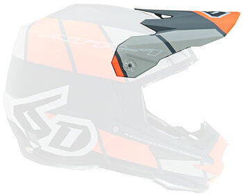 6D ATR-1 Shear Visiera, Naranja/Gris/Negro