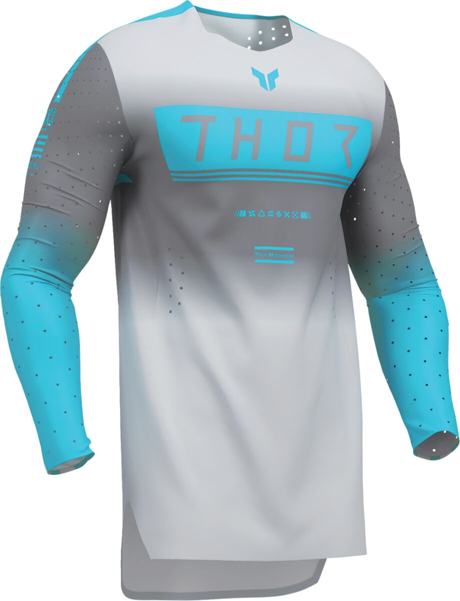 THOR Sportmode Geo Jersey Aqua/ Charcoal/ Grå