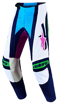 Alpinestars Techstar Maven Crossihousut Cyan/ Sininen/ Hi-Vis Vihreä/ Pinkki
