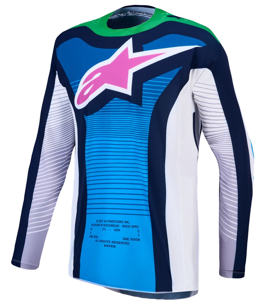 Alpinestars Techstar Maven Crosstrui Blauw/ Groen/ Wit