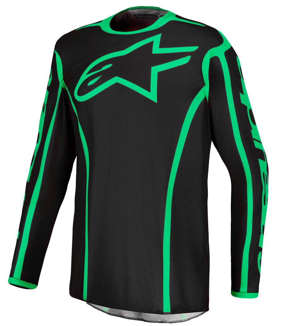 Alpinestars Fluid Apex v2 Crosstrøje Sort/ Hi-Vis Grøn
