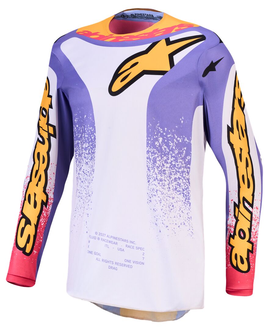 Alpinestars Fluid Drag Crosstrøje Coral/ Guld/ Blå/ Hvid