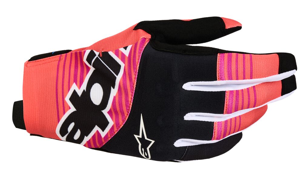 Alpinestars Techstar Crosshandskar Svart/ Coral/ Fuchsia