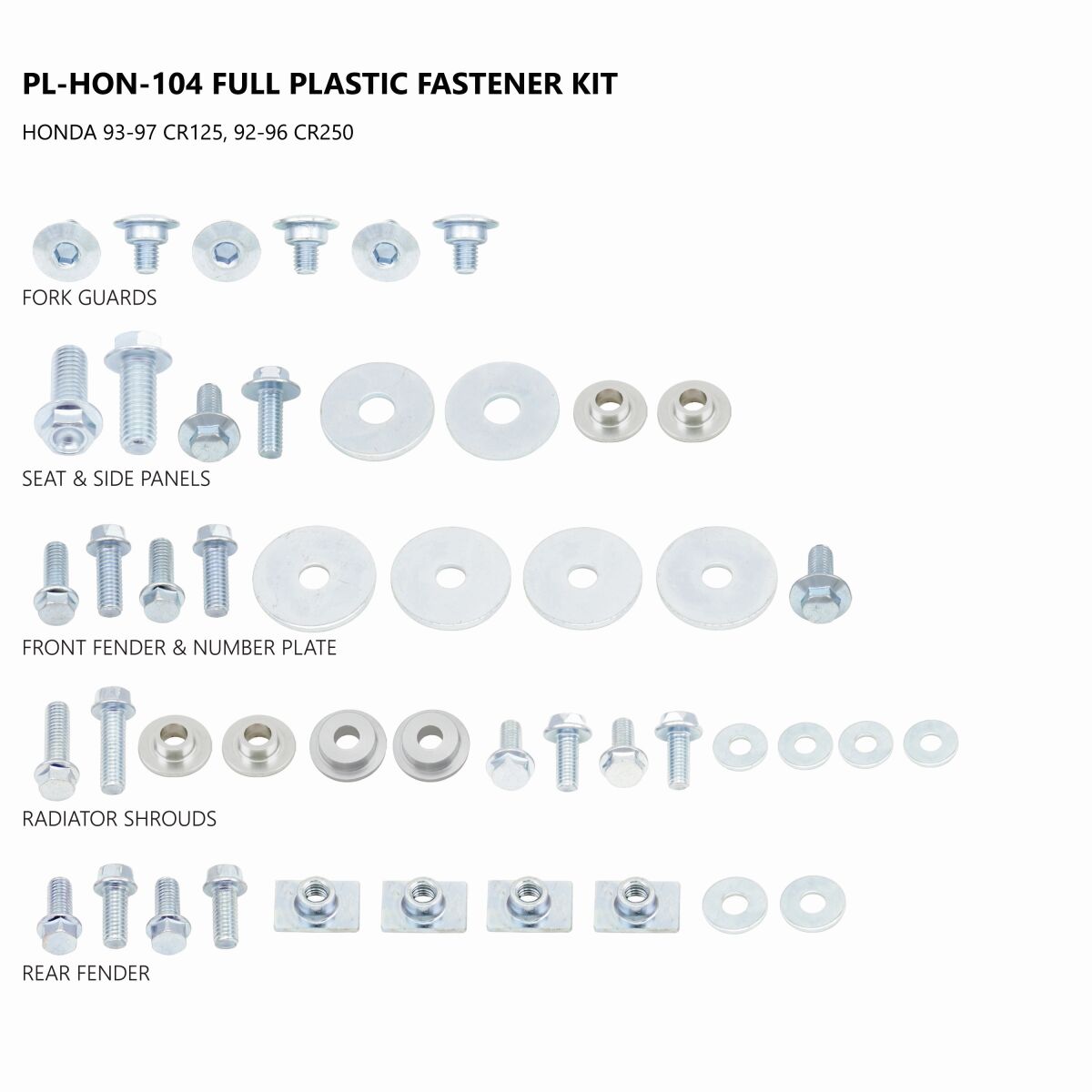 Ufo Full Plastic Fastener Kit