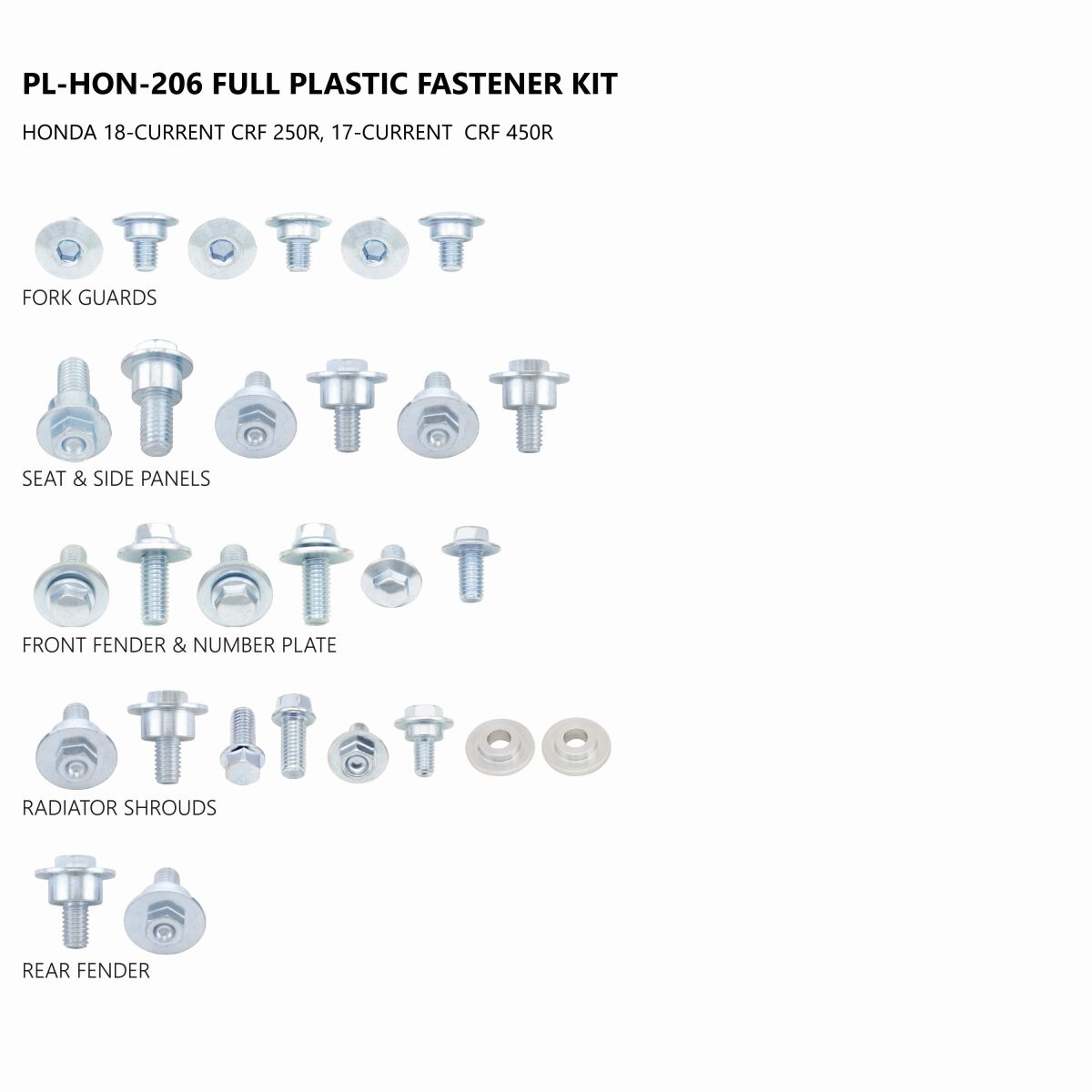 Ufo Full Plastic Fastener Kit