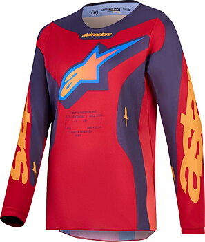 Maglia Youth Fluid Hunt Alpinestars Coral/ Rosso