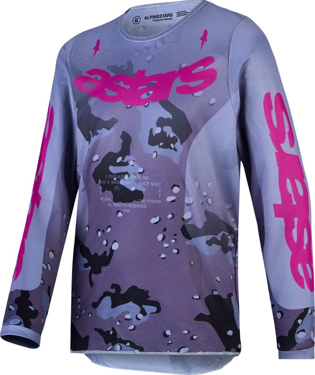 Alpinestars Youth Fluid Lone Crosströja Camo/ Grå/ Lila