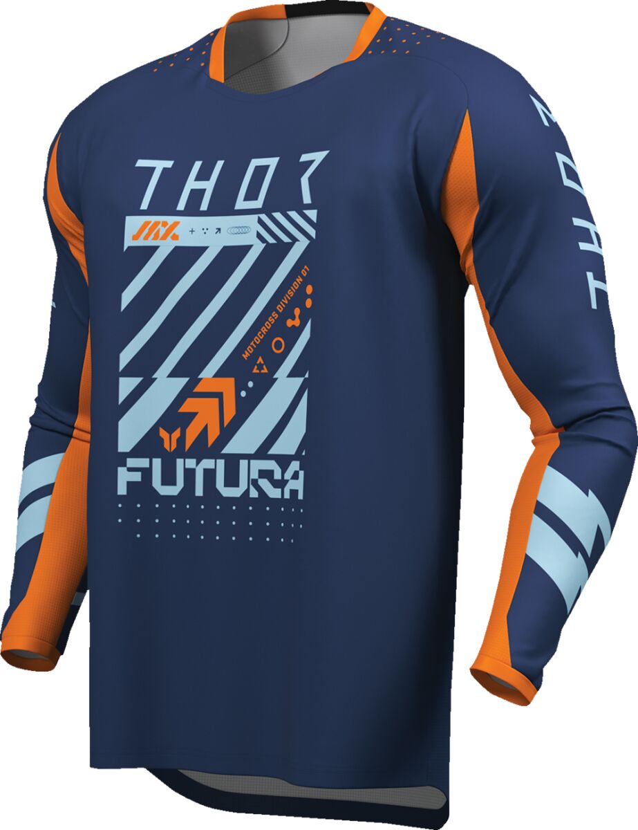 THOR Youth Launchmode Futura Crosstrøje Blå/ Blå/ Orange - 3
