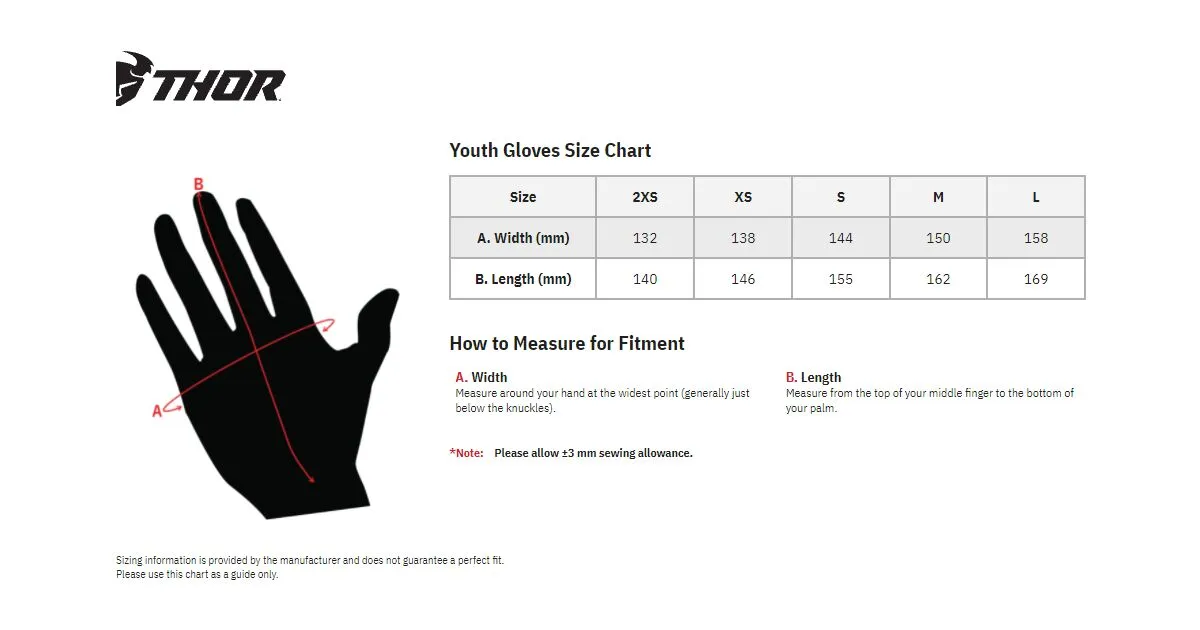 Guanti Youth Ridemode Static THOR Nero/ Blu - 4