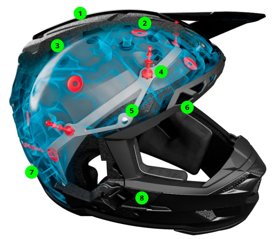 6D ATR-3 Hex Glans Neon Orange Crosshjälm - 4
