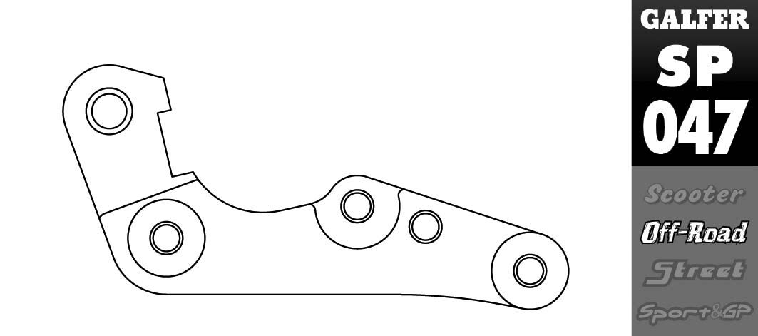 Galfer BRAKE CALIPER RELOCATION BRACKET Black