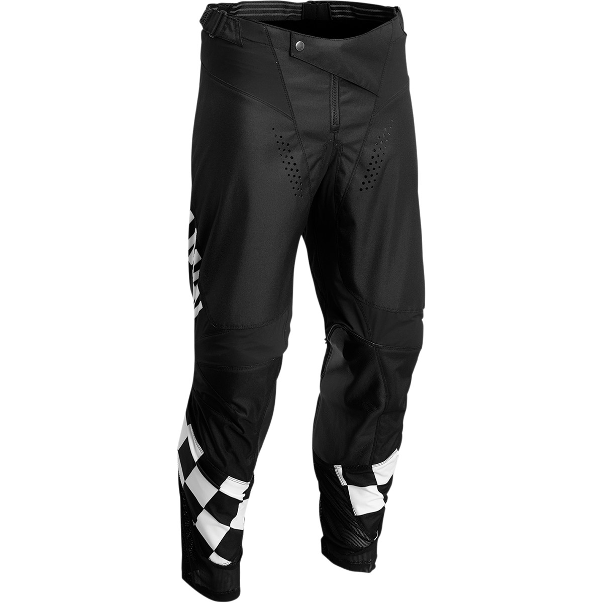 Hallman Differ Cheq Pantaloni, Nero/Bianco