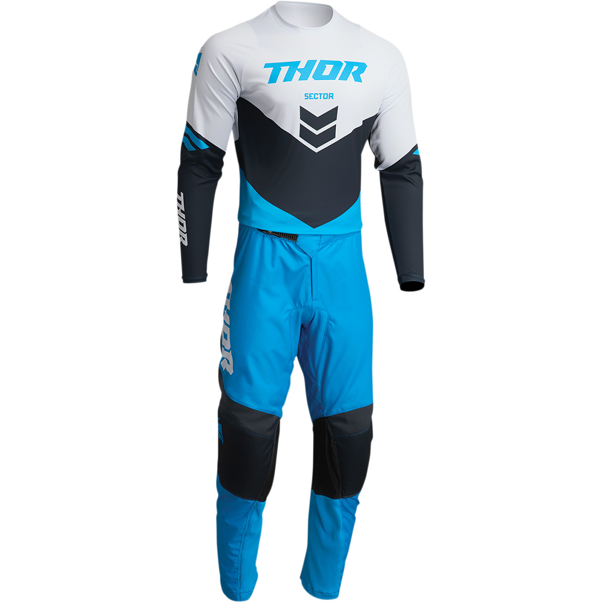 Thor Enfants Sector Chev Maillot Cross, Bleu/Midninght - 3