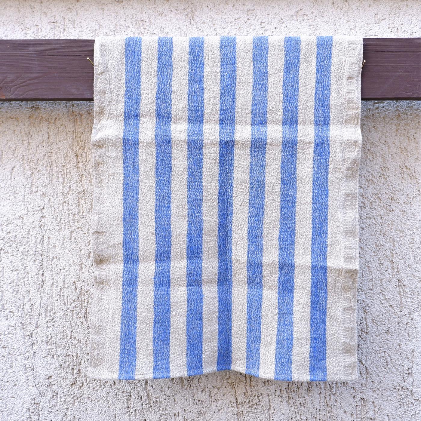 Blue stripes - Kitchen towel - stone washed - LithuanianLinen