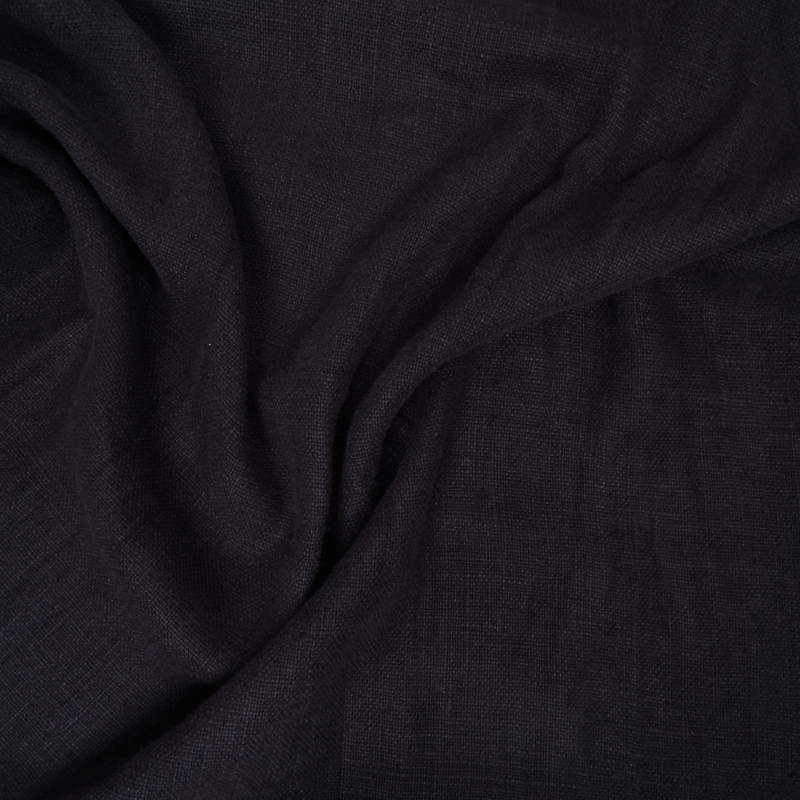 ASAKA - Extra heavy - Black linen fabric - prewashed - 9940W ...