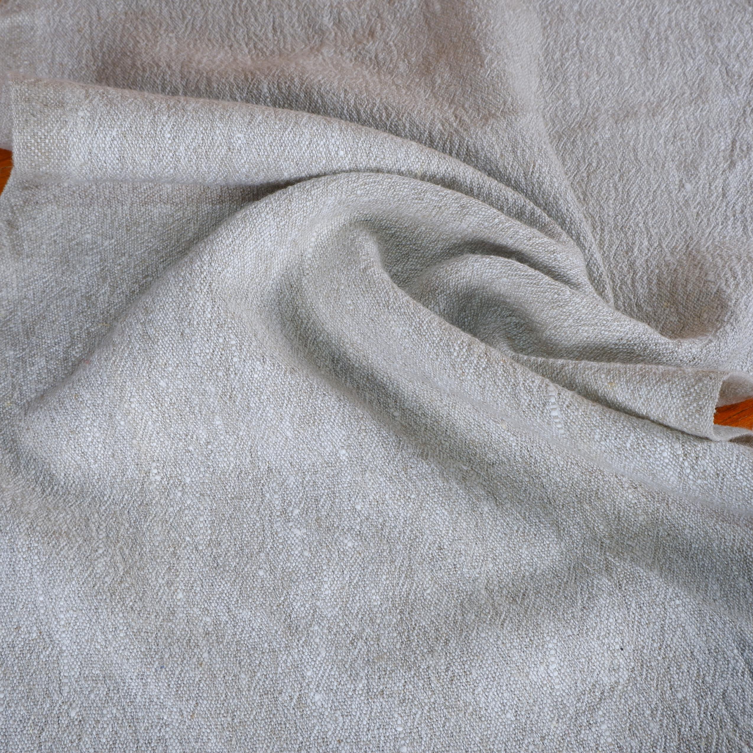 Natur - oatmeal - sack weave - linen fabric - 045A - LithuanianLinen