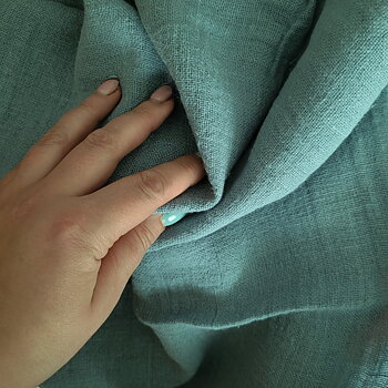 Fluffy  linen fabric - Mineral blue - 6373 SH