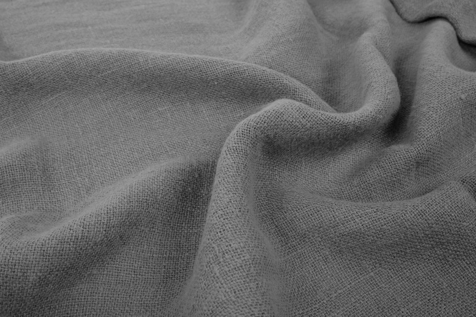 Fluffy linen fabric grey 6445SH - LithuanianLinen