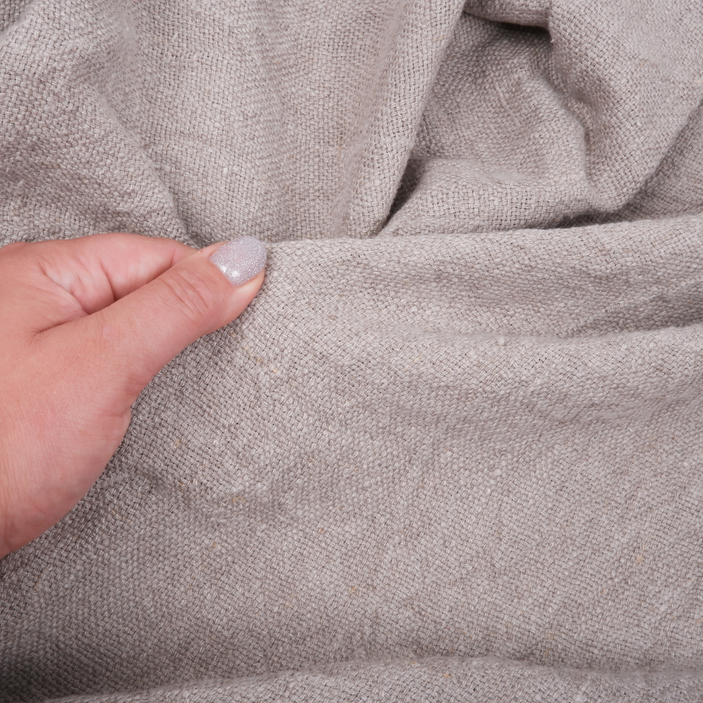 Natur - loose Basket weave - linen fabric - 554M - LithuanianLinen