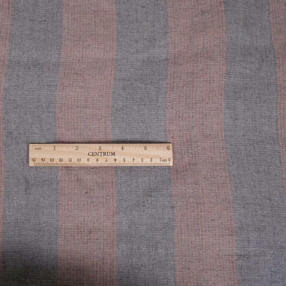 Grey Linen Fabric Pink Stripes 485A LithuanianLinen