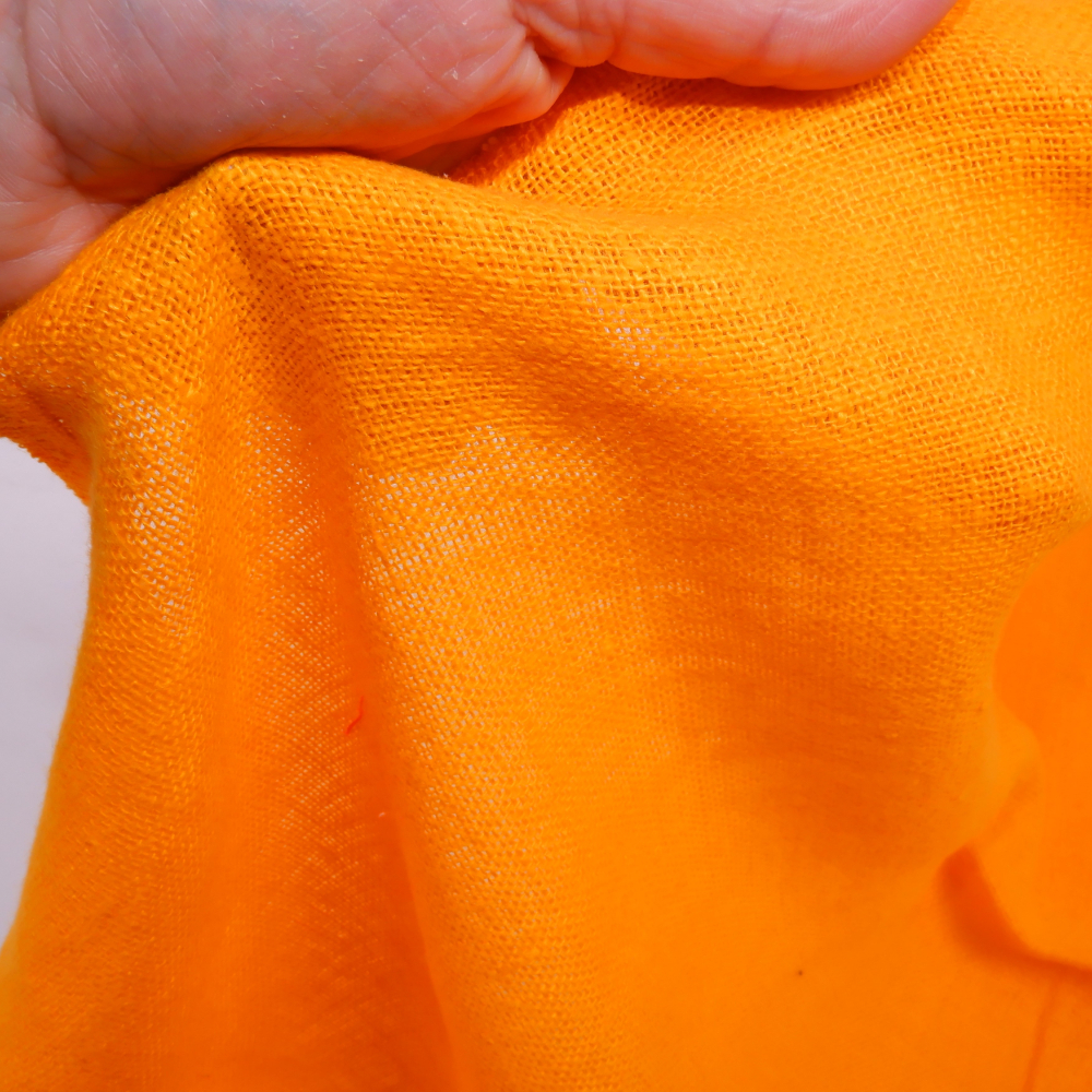 Soft fluffy linen fabrics Shades of green and yellow LithuanianLinen