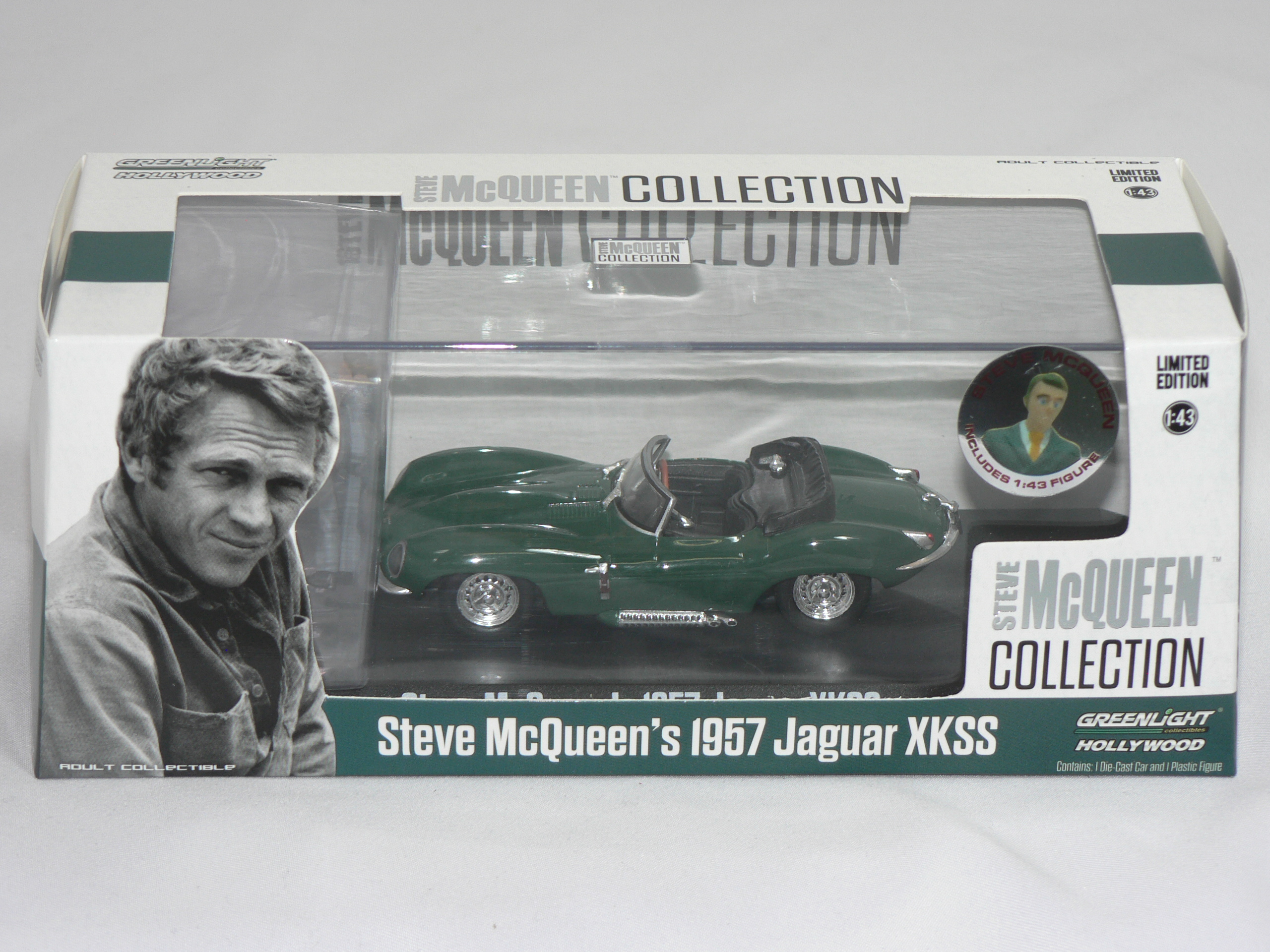 Steve McQueen's Jaguar XKSS -1957 (Steve McQueen FIGUR MEDFÖLJER)   1:43  Greenlight - 6