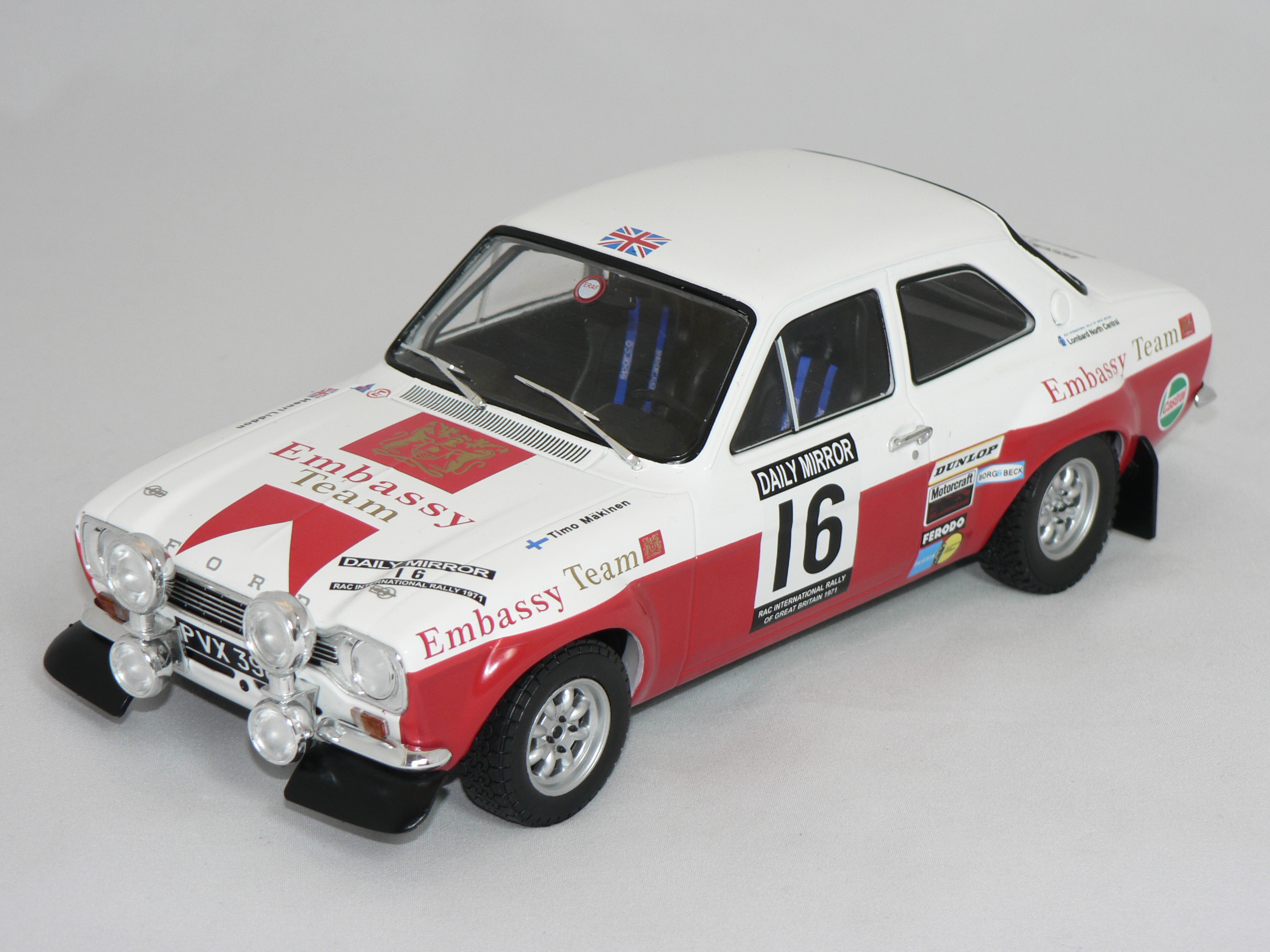 Ford Escort Mk I RS 1600 (RAC RALLY 1971) T.Mäkinen-H.Liddon (INGET ÖPPNINGSBART)  1:18  Ixo