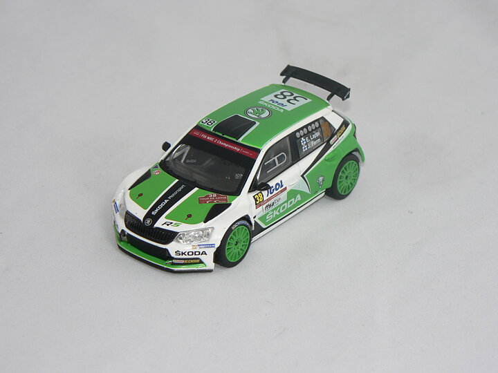 Skoda Fabia III R5 2015  # 38  Grön/Svart/Vit  (Rally Tour de Corse 2015) E.Lappi-J.Ferm ) 1:43  Abrex