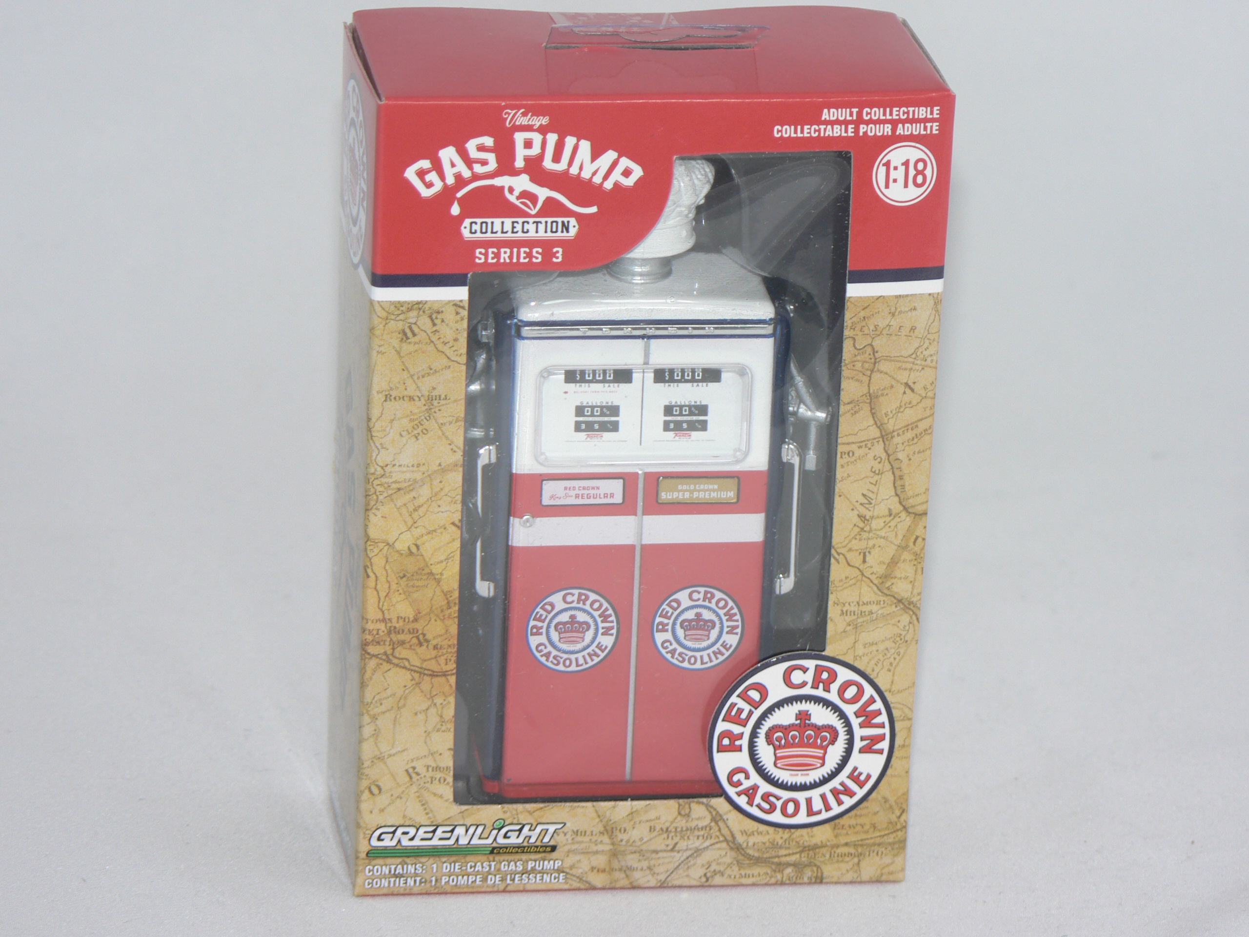 Bensinpump -1954 (RED CROWN GASOLINES)  1:18 Greenlight - 2