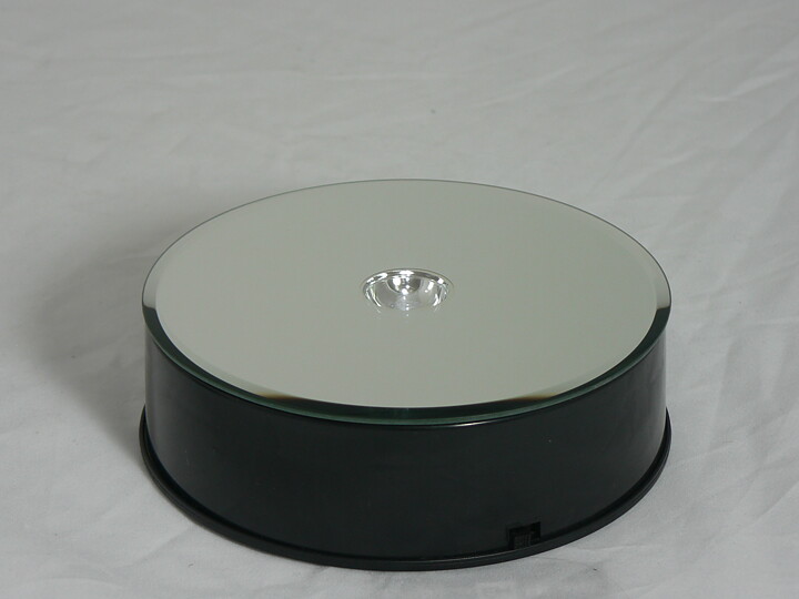 Roterande Display med lyse 100mm Spegelplatta (Adapt+Batteridriven) Batterier+Bil ingår ej
