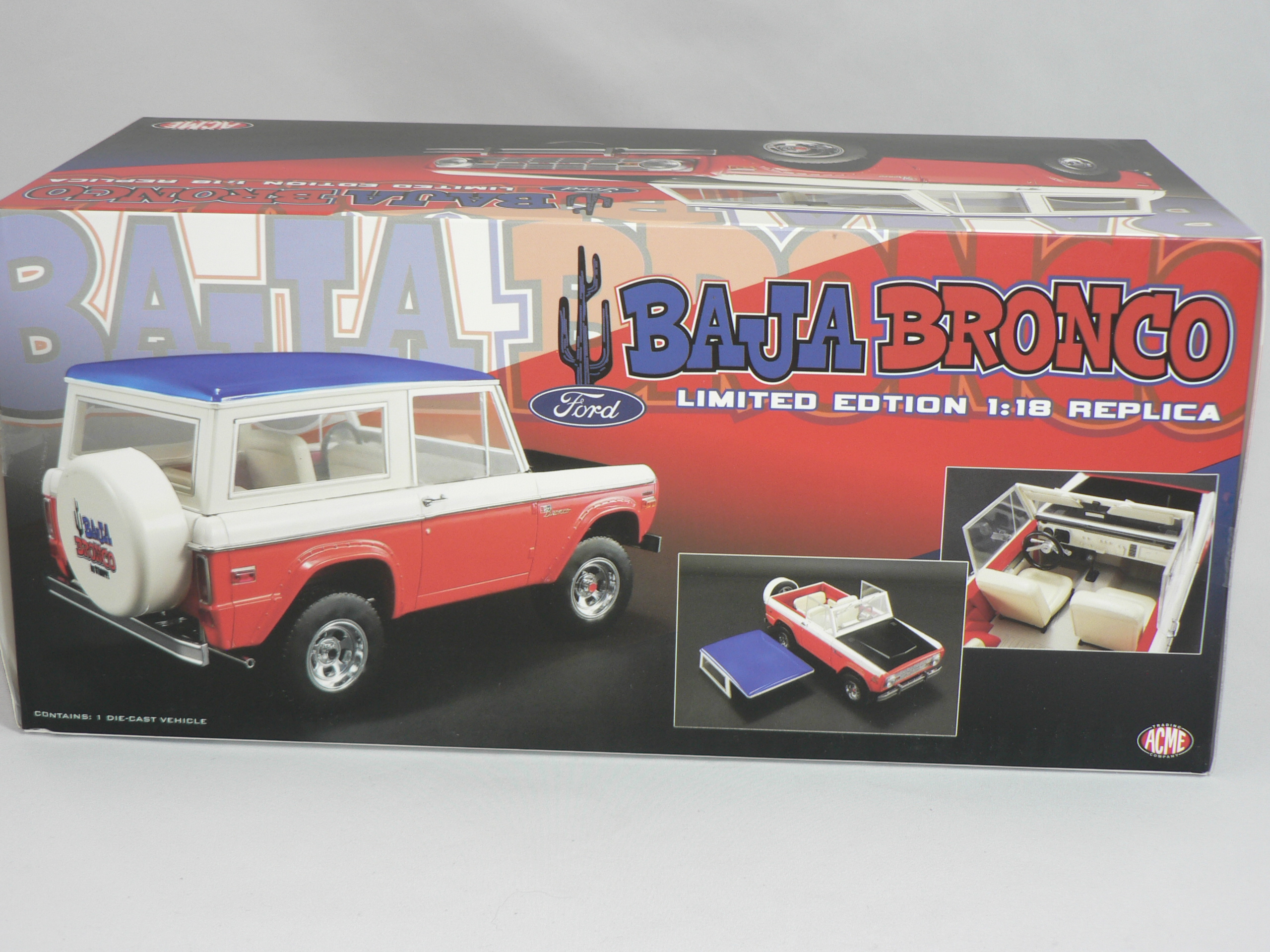 Ford Baja Bronco  -1971  Blå/Röd/Svart/Vit  1:18 (BILL STROPE EDITION" (LIMITED EDITION 714PCS)  ACME - 6