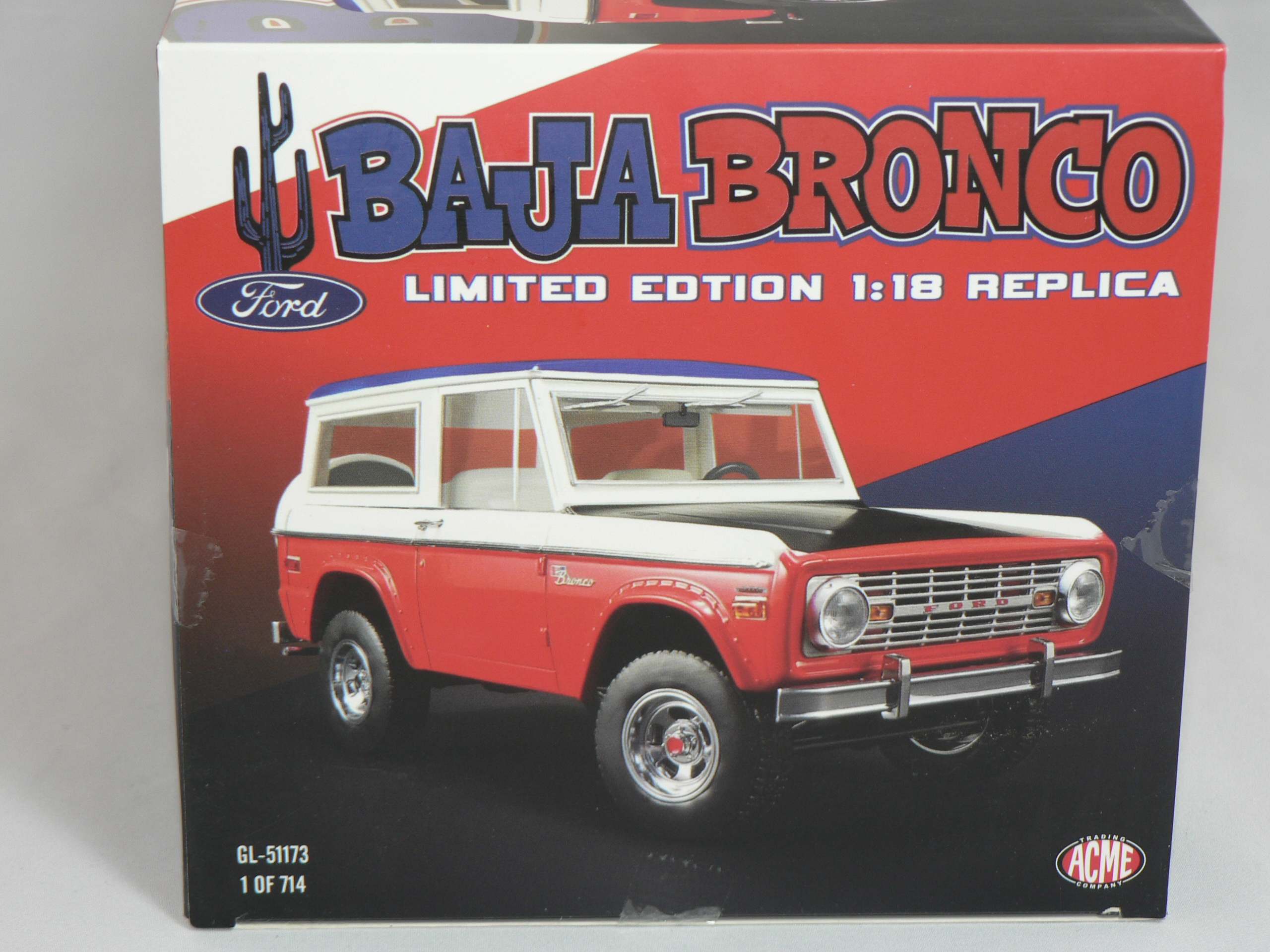 Ford Baja Bronco  -1971  Blå/Röd/Svart/Vit  1:18 (BILL STROPE EDITION" (LIMITED EDITION 714PCS)  ACME - 7