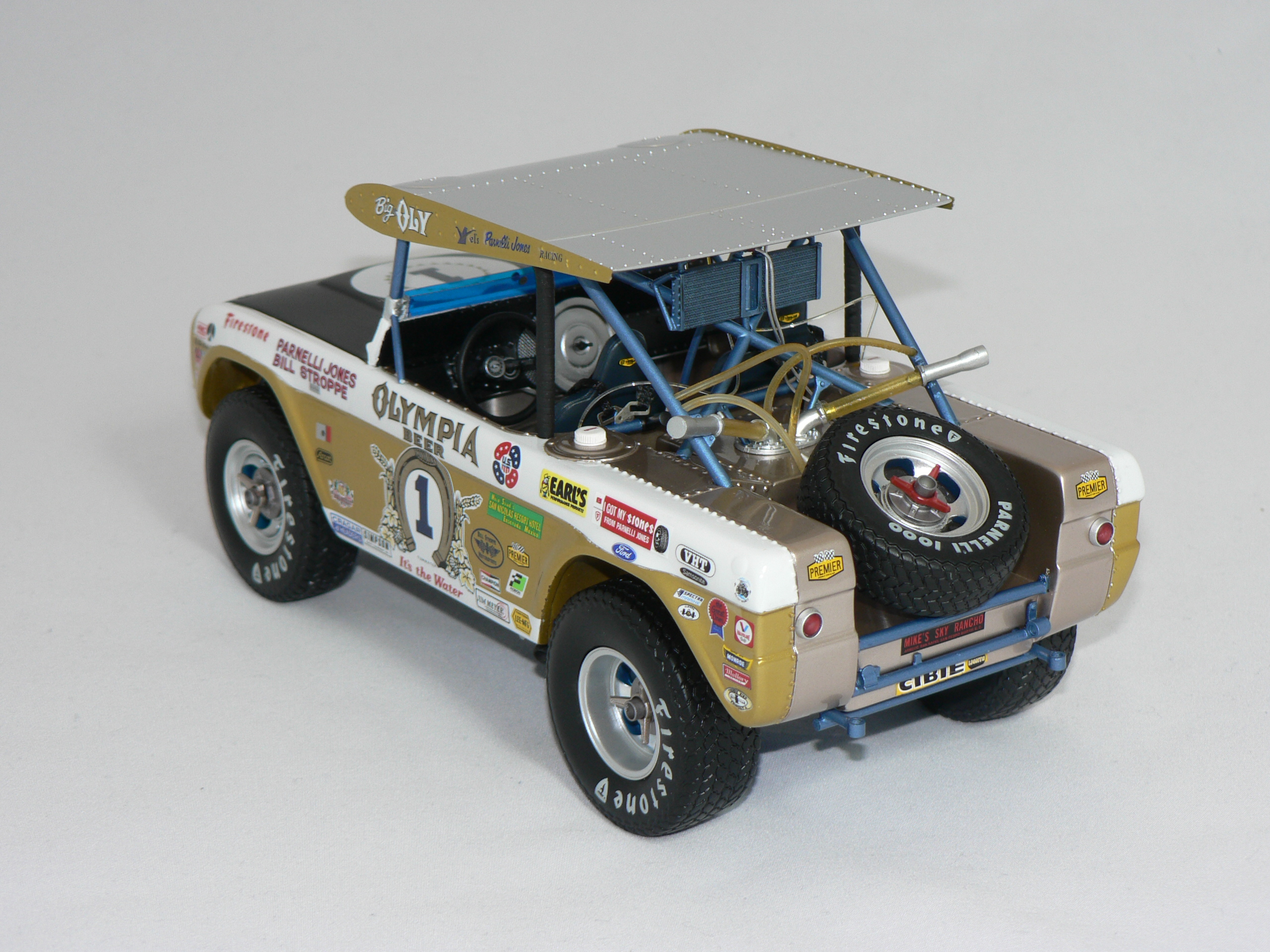 Ford  Bronco  #1 1971  Guld/Svart/Vit  1:18 (Parnelli Jones  Baja 1000 Champion) 1 of 165 pcs  ACME - 2