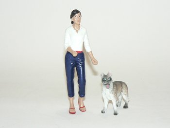 Figurer 1:24  (Kvinna och Hund)  American Diorama