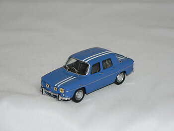 Renault 8 Gordini 1300 -1966 Blå/Vit Strips   1:43  Atlas