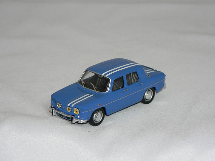 Renault 8 Gordini 1300 -1966 Blå/Vit Strips   1:43  Atlas