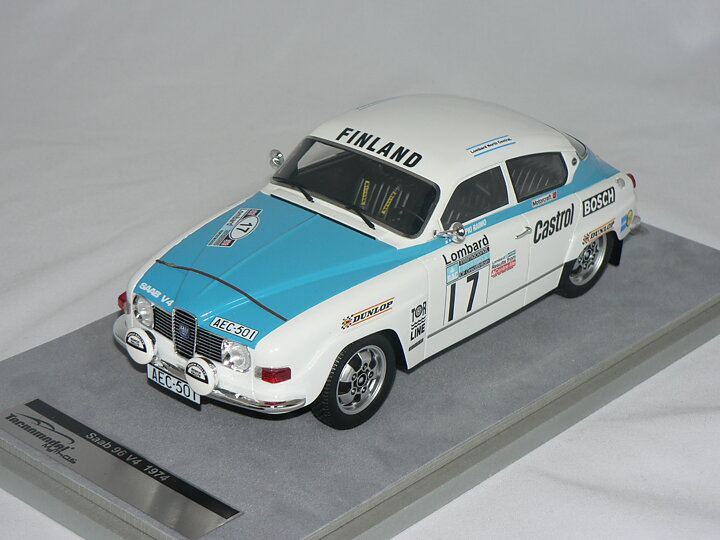 Saab 96 V4 (RAC Rally 1974) T.Raino-K.Lehto (INGET ÖPPNINGSBART) 1 of 75 pcs  1:18  Tecnomodel