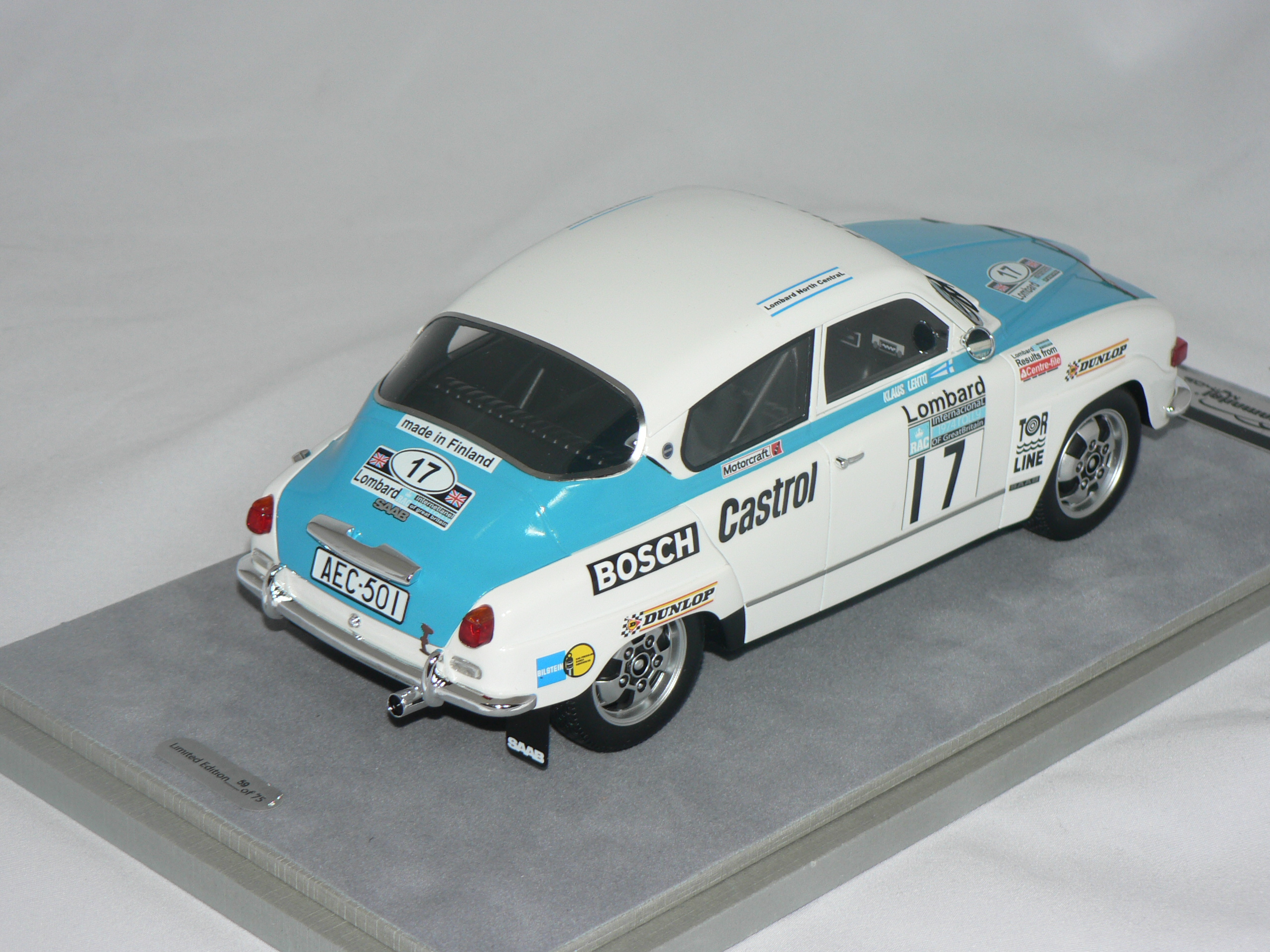Saab 96 V4 (RAC Rally 1974) T.Raino-K.Lehto (INGET ÖPPNINGSBART) 1 of 75 pcs  1:18  Tecnomodel - 2