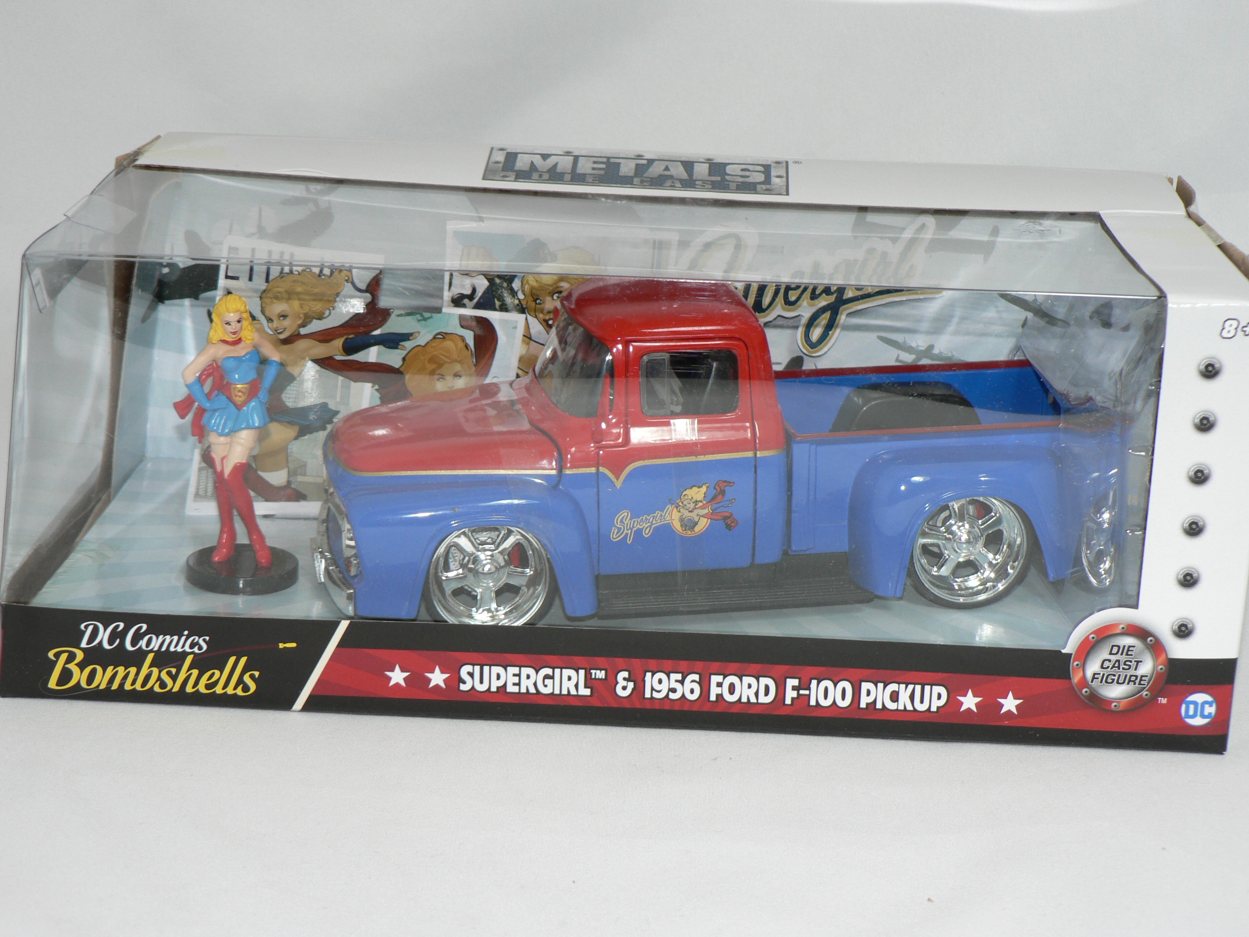 1956 Ford F-100 Pick Up & Supergirl Figur 1:24 Jada