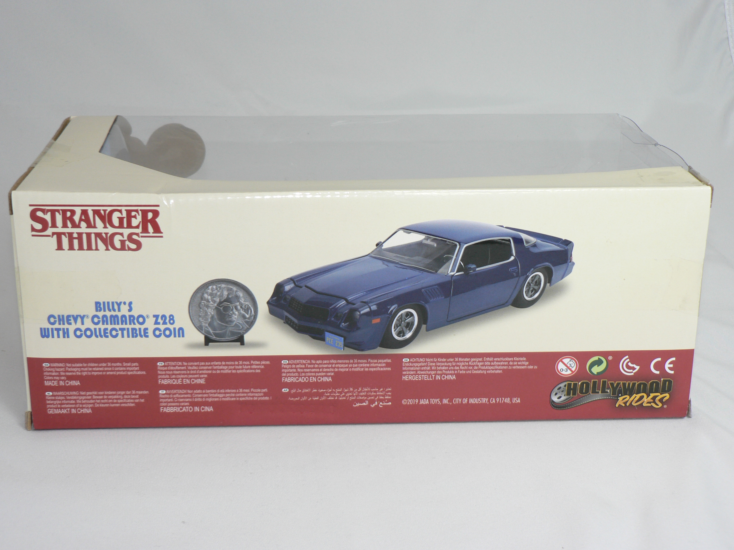 Billy's Chevrolet Camaro Z28 -1979 (STRANGER THINGS) WHIT COLLECTIBLE COIN (HOLLYWOOD RAIDES)   1:24  Jada - 3