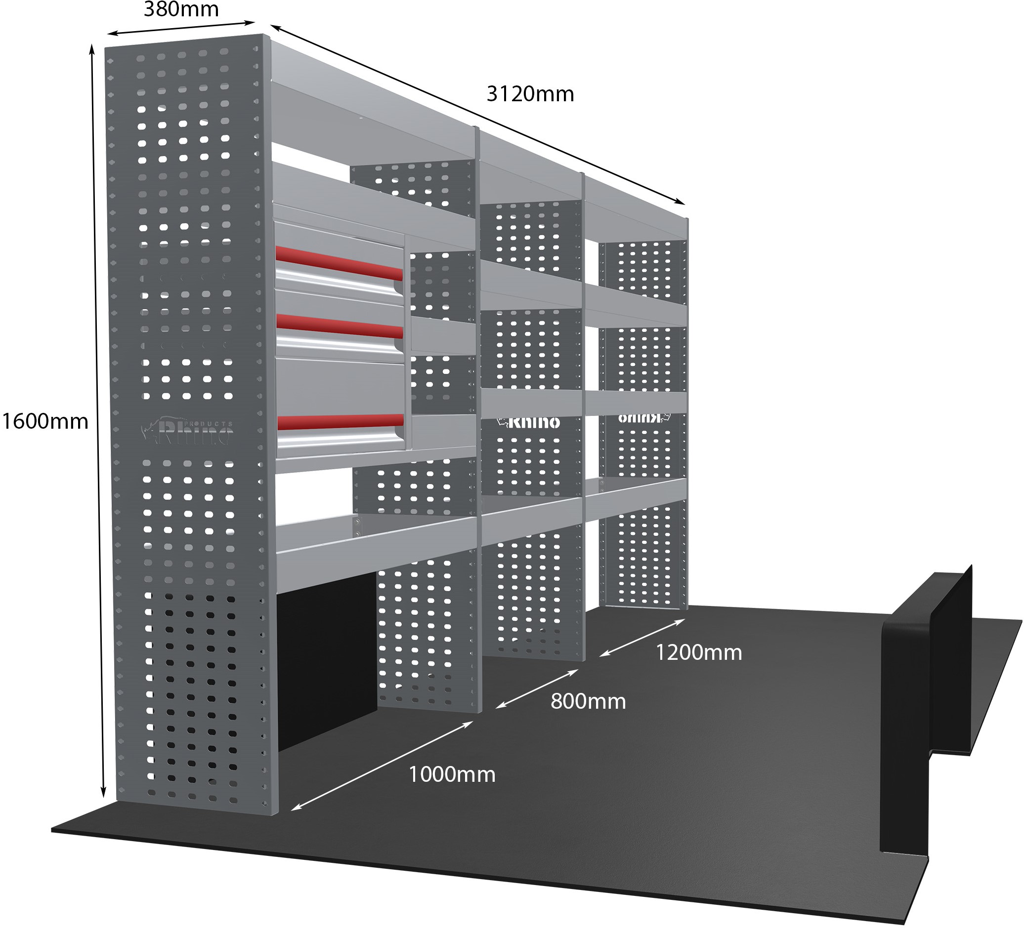 MR4 ajoneuvokalusteet hyllyt ja ulosvedettävät laatikot Fiat Ducato 2006- - 2