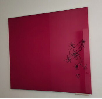 Purple whiteboard in glass - 120 x 100 cm