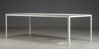 Konferenztisch / Esstisch - weißes Laminat & schwarzer Rand - 242 cm