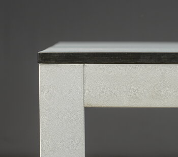 Konferenztisch / Esstisch - weißes Laminat & schwarzer Rand - 242 cm